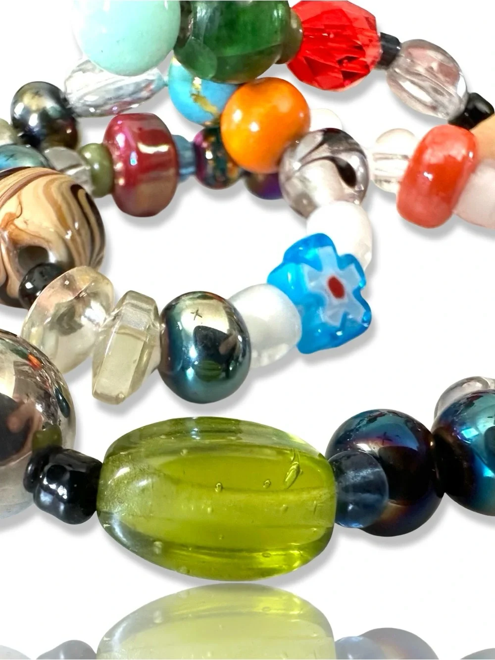 1 Pound Mixed Vintage Beads, NO ACRYLIC